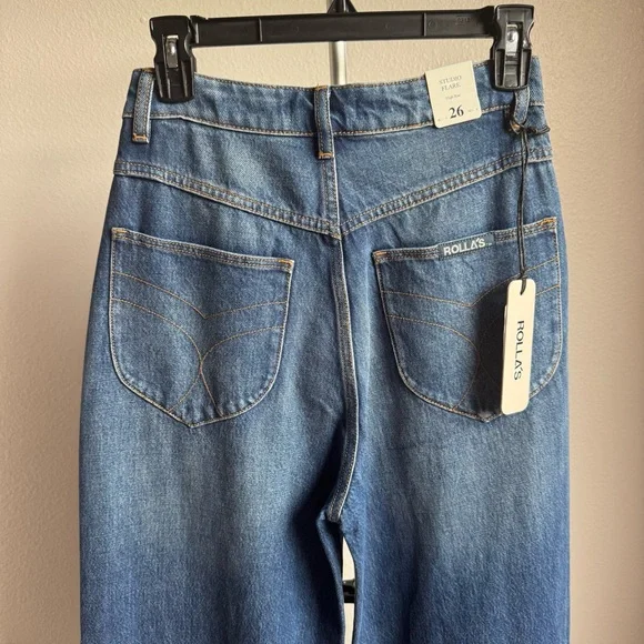 NWT ROLLAS Studio Flare Jeans High Rise Sz 26 - Picture 6 of 13